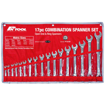 17pc Metric Combination Spanner Set