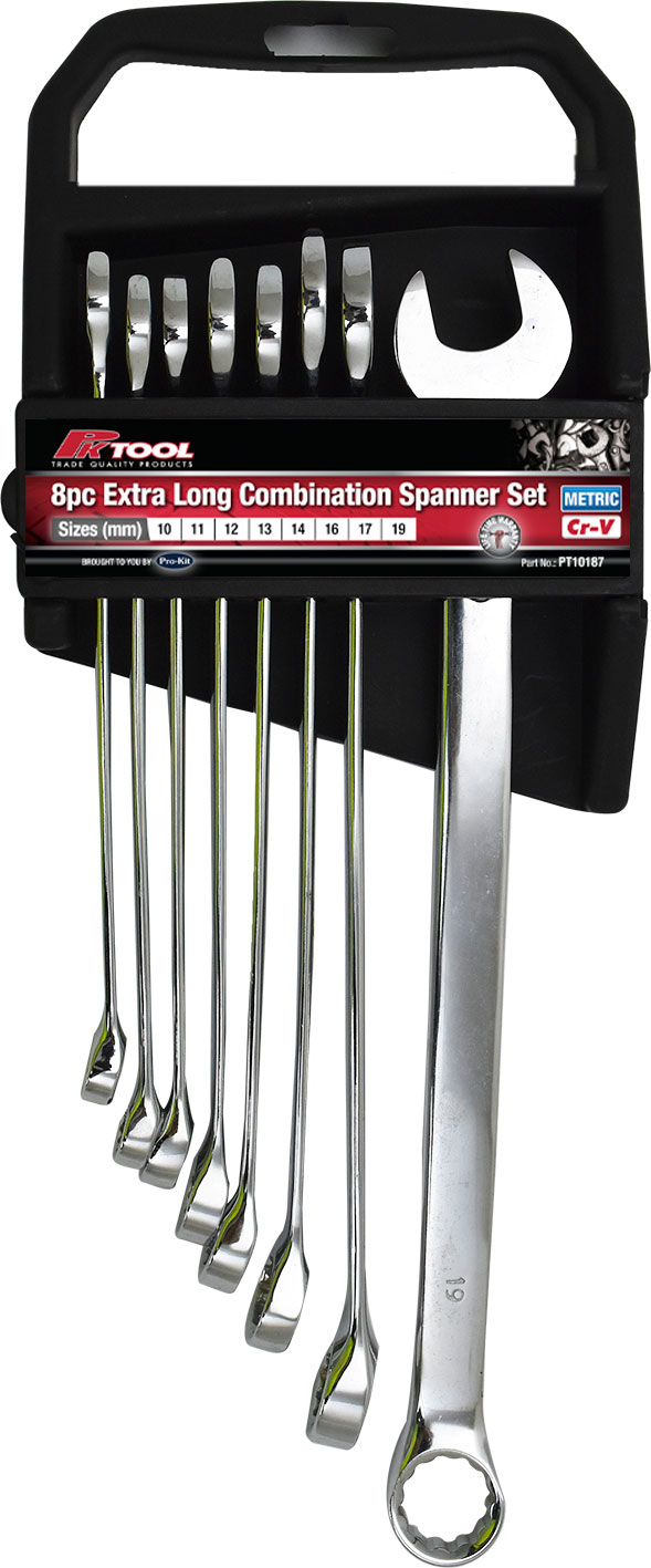 8pc METRIC EXTRA LONG Cr-V COMBINATION SPANNER SET