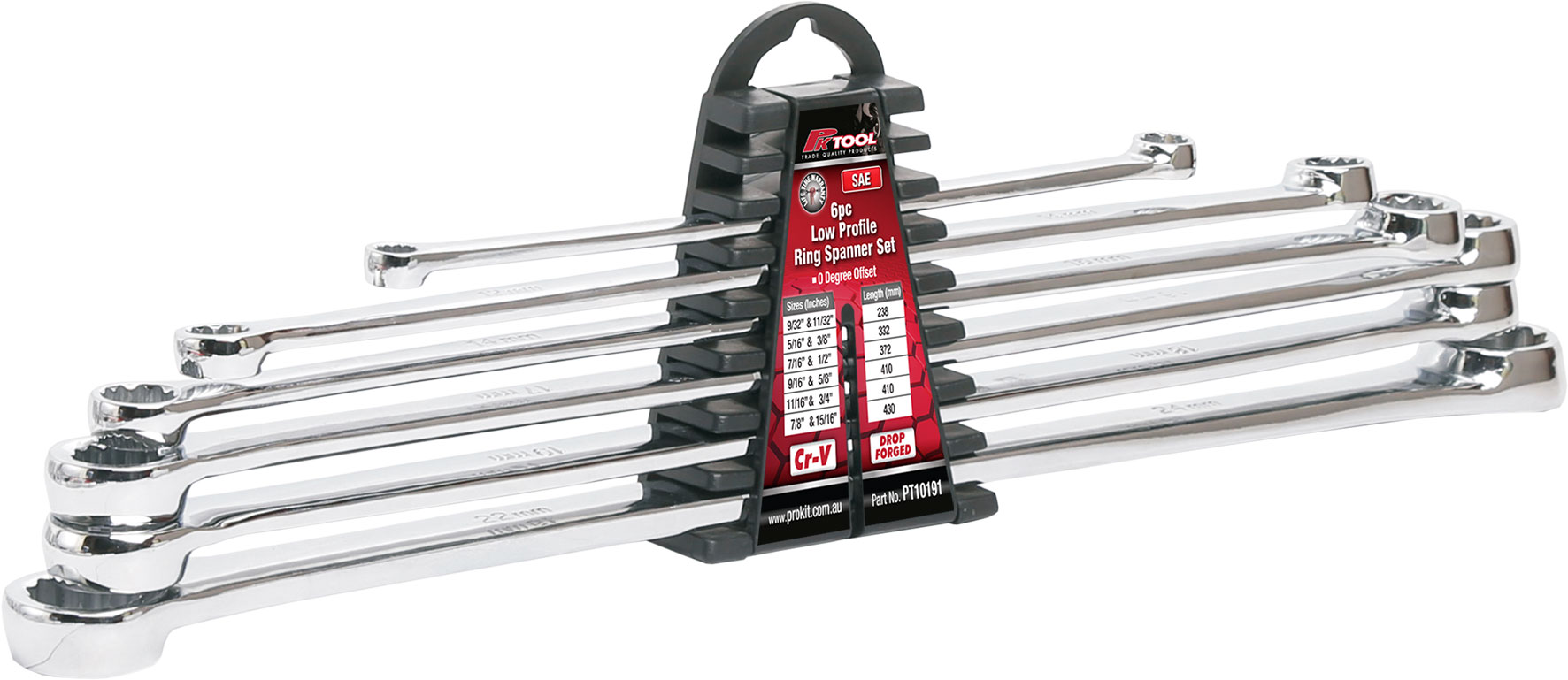 6pc SET SAE LOW PROFILE RING SPANNER