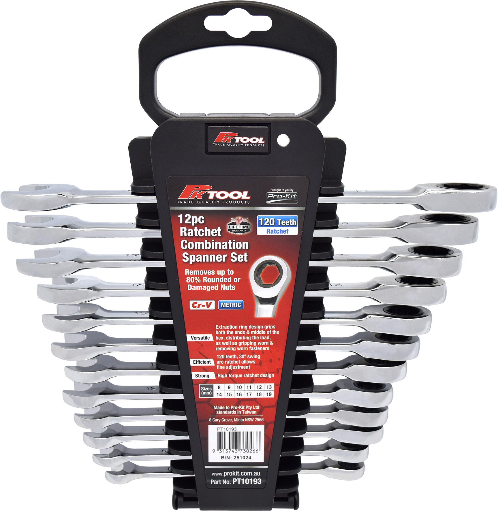 12pc Ratchet Combination Spanner Set