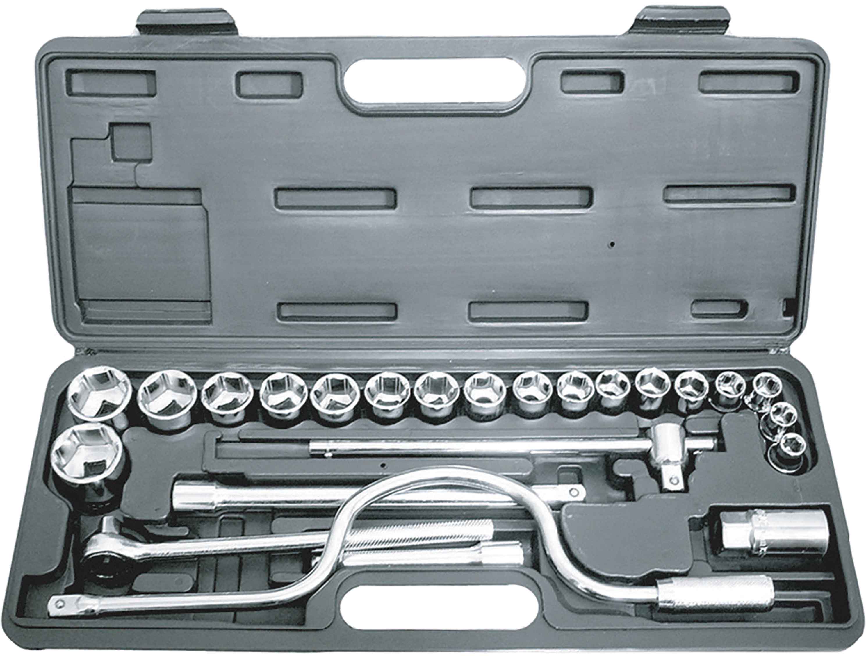 25pc 1/2” DRIVE METRIC SOCKET SET