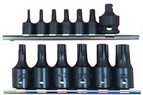 13pc 3/8” to 1/4” Dr Star Bit Socket Set