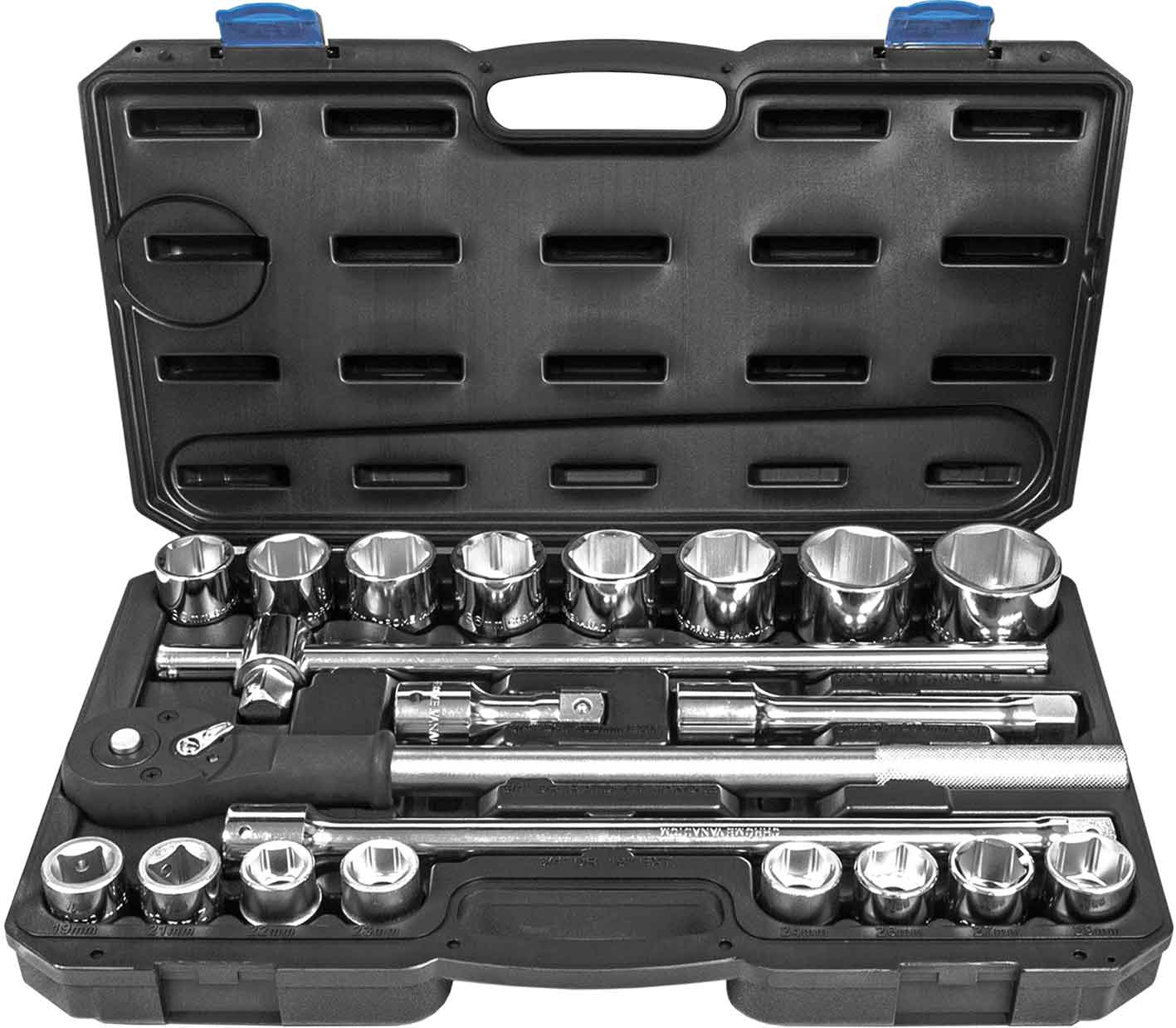 21pc 3/4”DRIVE Cr-V JUMBO METRIC SOCKET SET