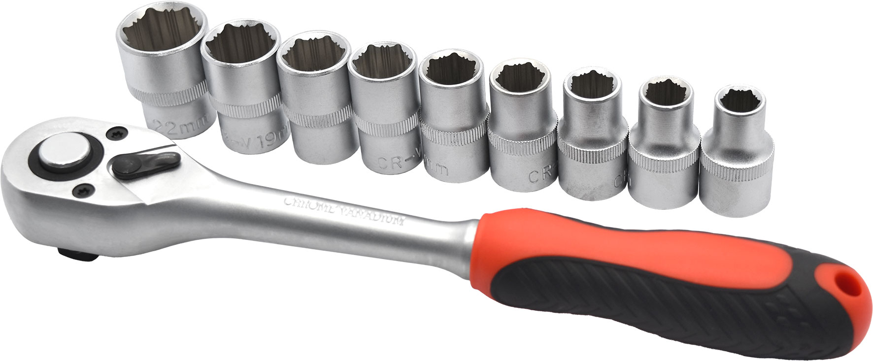 11pc 250mm 1/2” Dr Hetok Socket & Ratchet Set