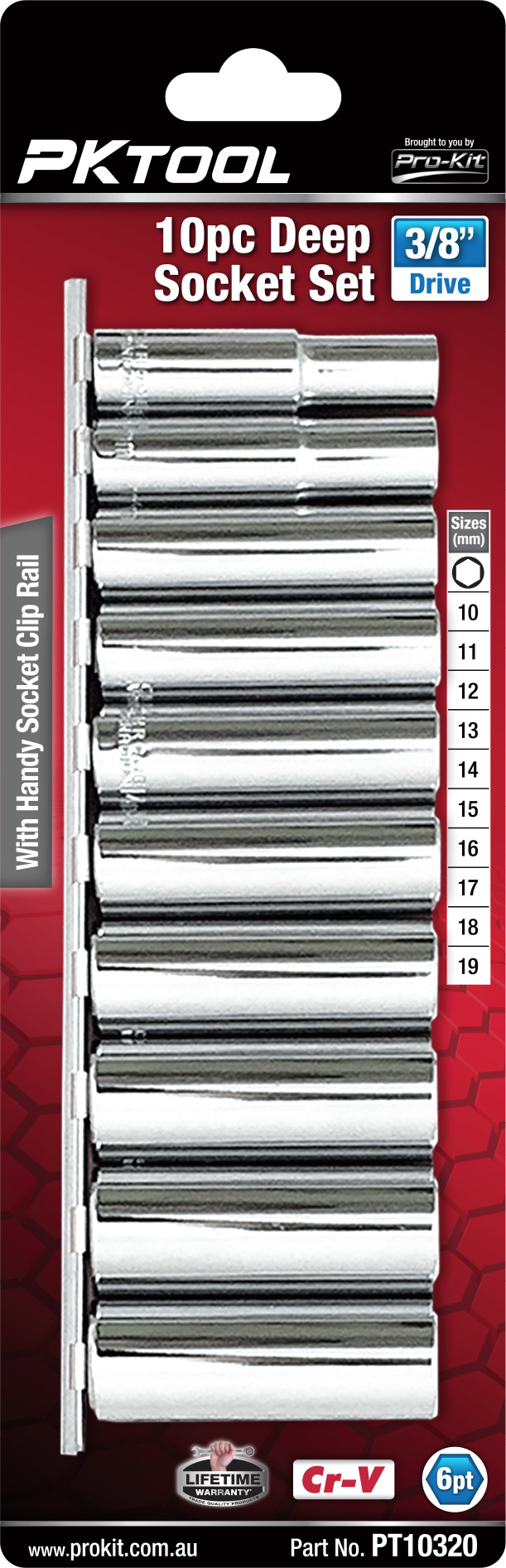 10pc 3/8” Dr Metric Deep Socket Set 6pt