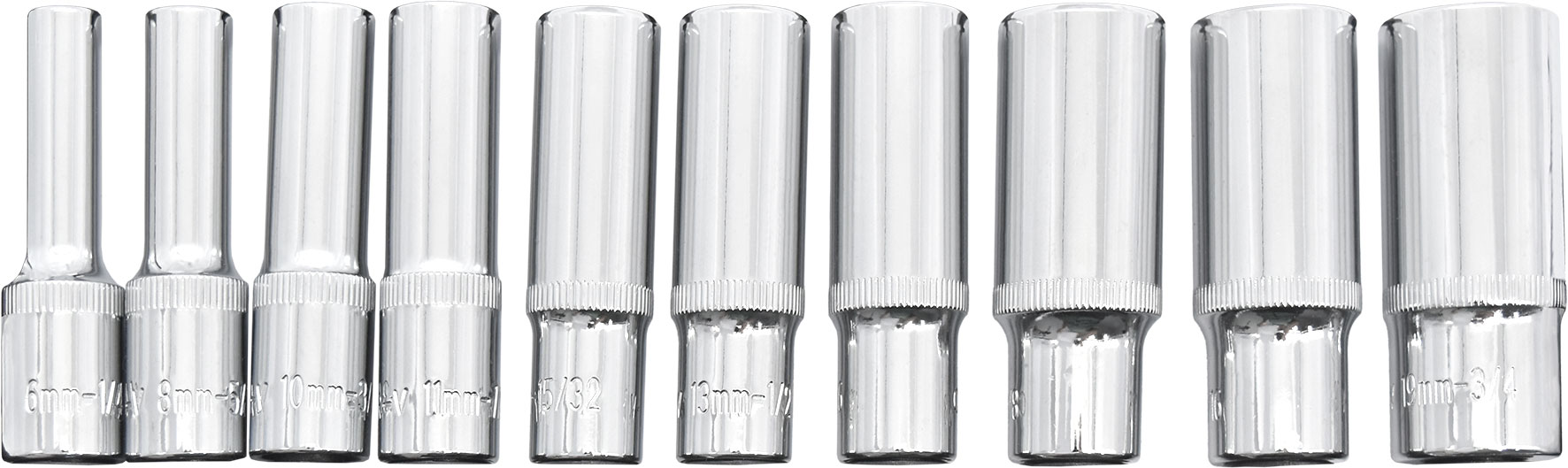 10pc 3/8″ DR METRIC & SAE CR-V MULTI-DRIVE DEEP SOCKET SET