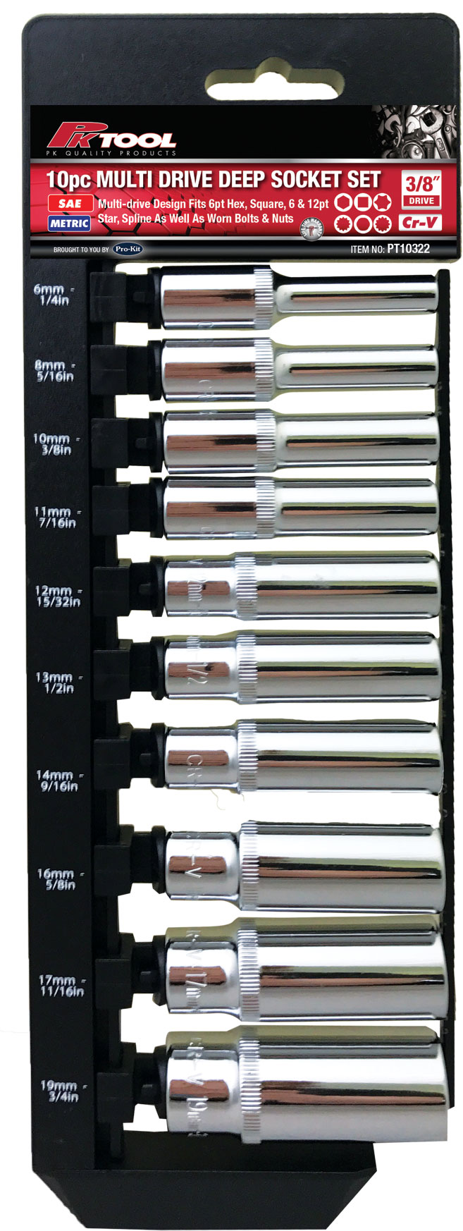 10pc 3/8″ DR METRIC & SAE CR-V MULTI-DRIVE DEEP SOCKET SET