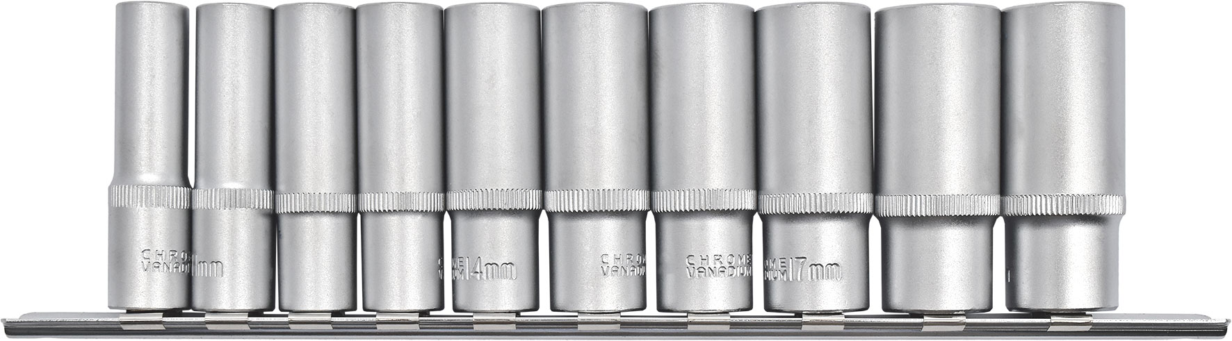 10pc 3/8” Dr Metric Hetok Deep Socket Set