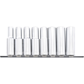 8pc 1/2” Dr Metric Deep Socket Set 6pt