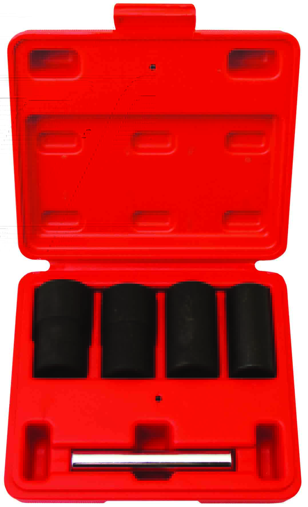 TWIST SOCKET SET – 5pc 1/2″DR SPIRAL DESIGN 17, 19, 21 & 22MM WITH PUNCH BAR