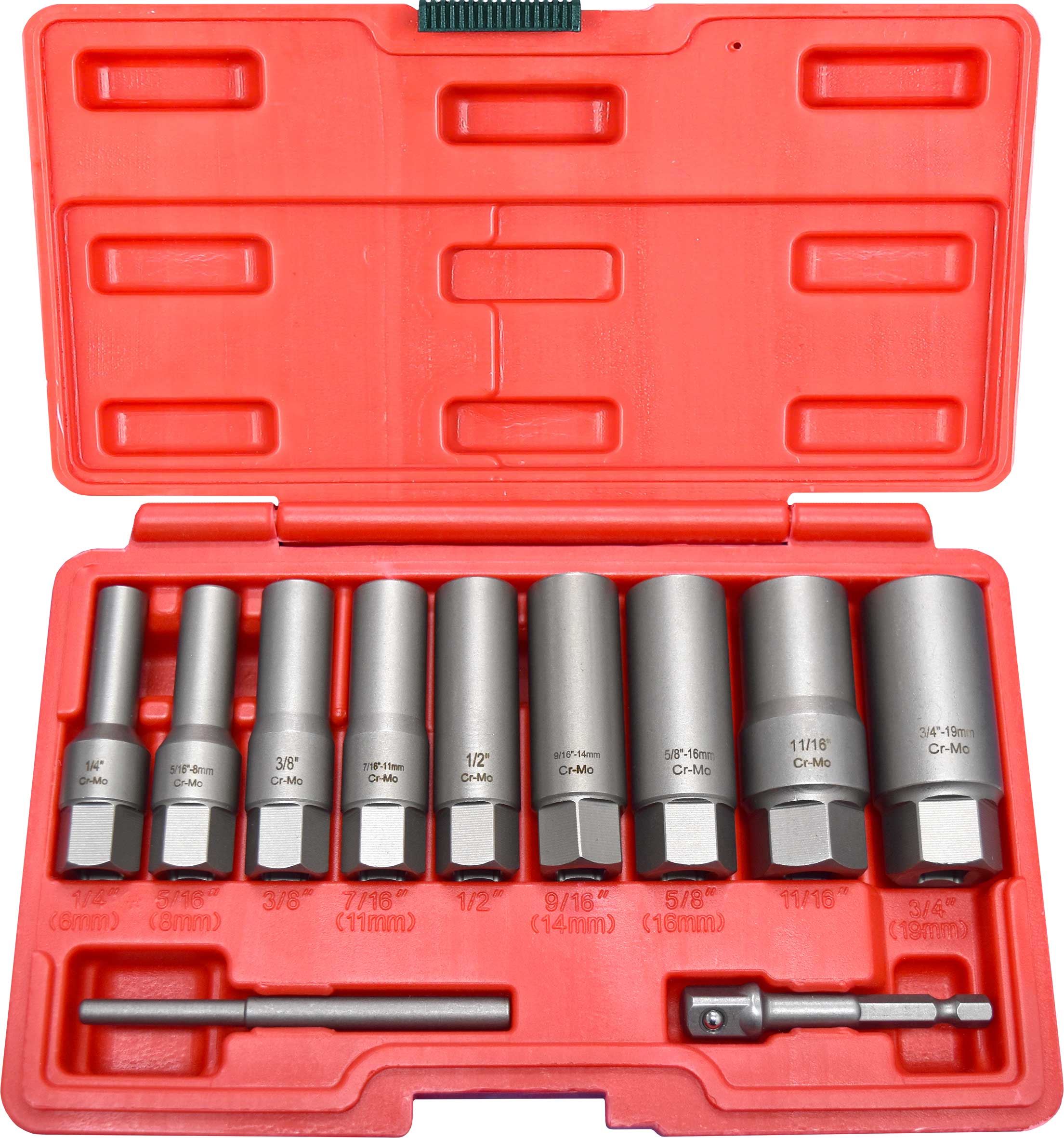 11pc Deep Impact Spiral Twist Extractor Socket Set