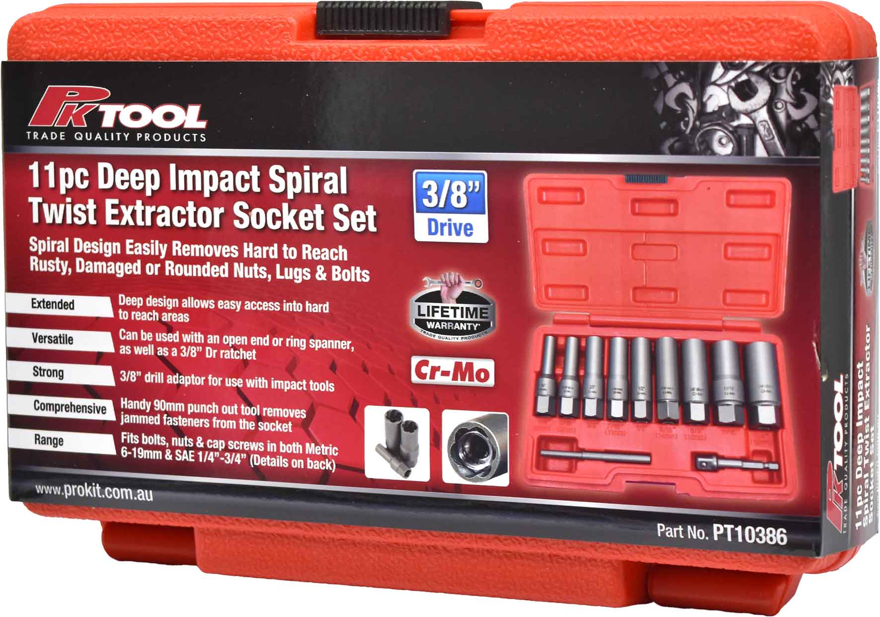 11pc Deep Impact Spiral Twist Extractor Socket Set