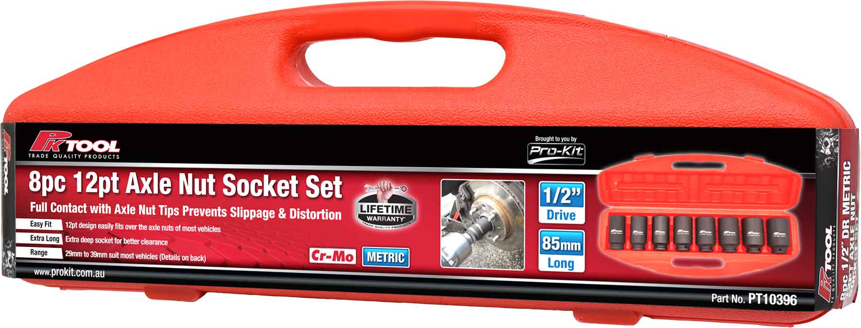 8pc 1/2” Dr Metric Axle Nut Socket Set 12pt