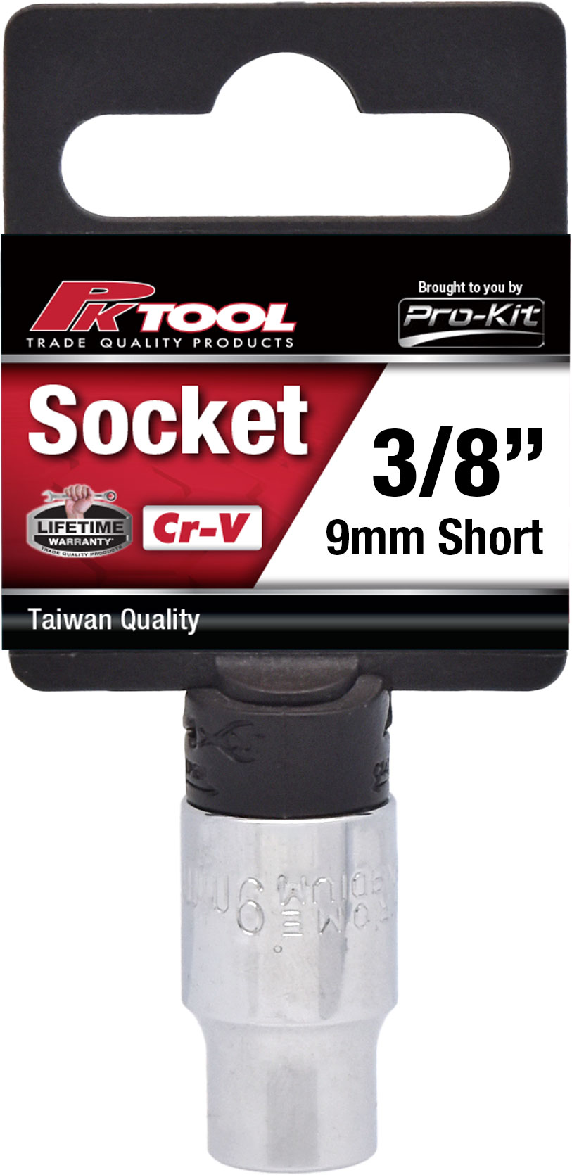 9mm 6PT 3/8” Dr Metric Regular Cr-V Socket