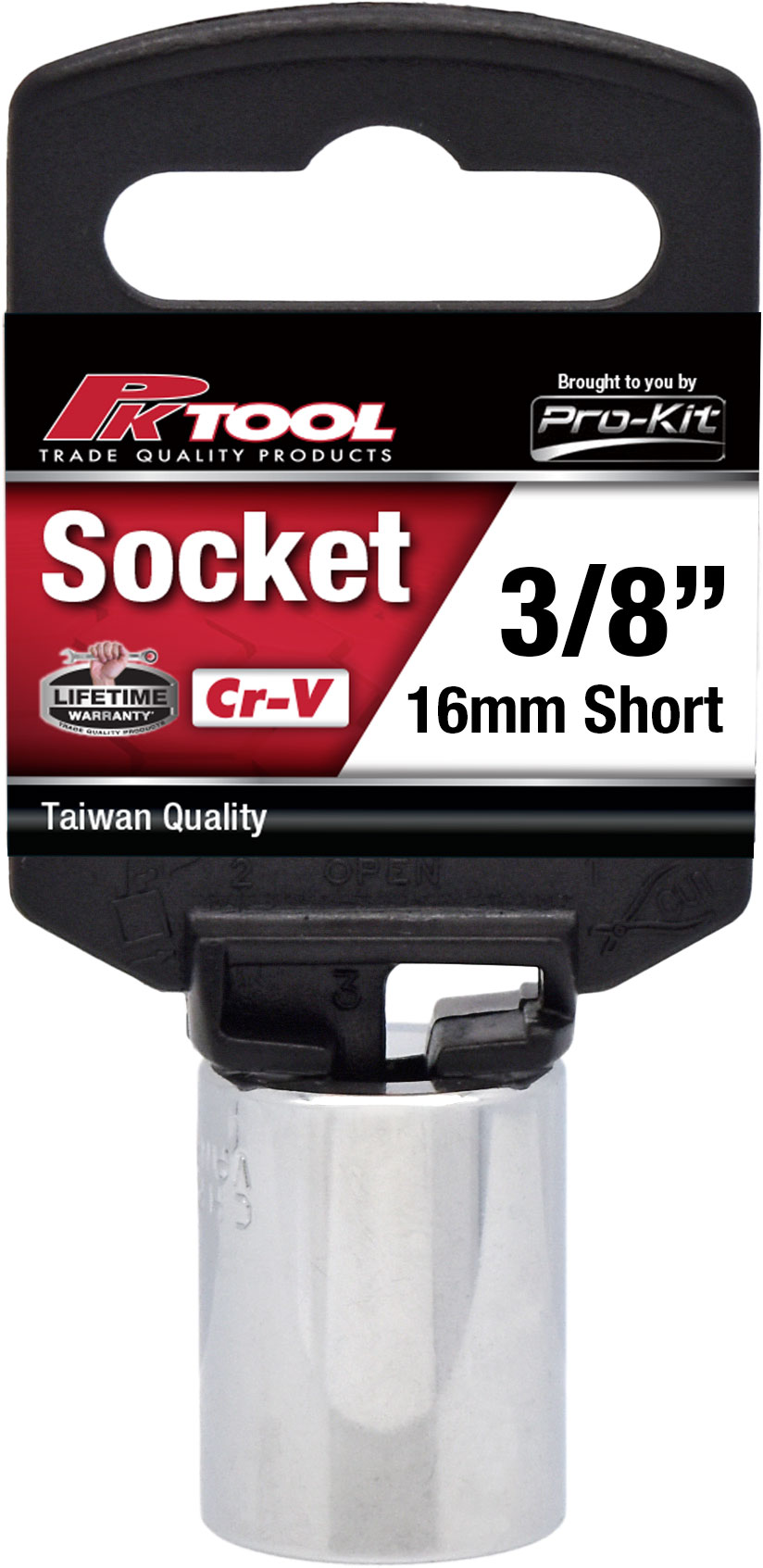 16mm 6PT 3/8” Dr Metric Regular Cr-V Socket