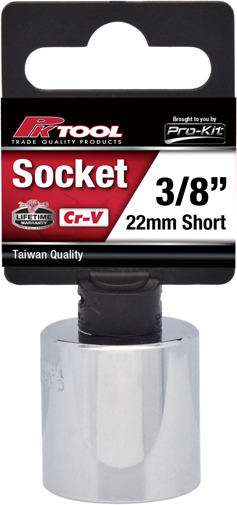 22mm 6PT 3/8” Dr Metric Regular Cr-V Socket