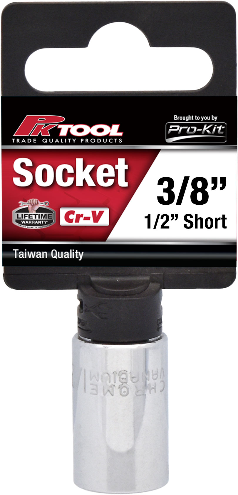 1/2” 6PT 3/8”  DRIVE SAE Cr-V REGULAR SOCKET
