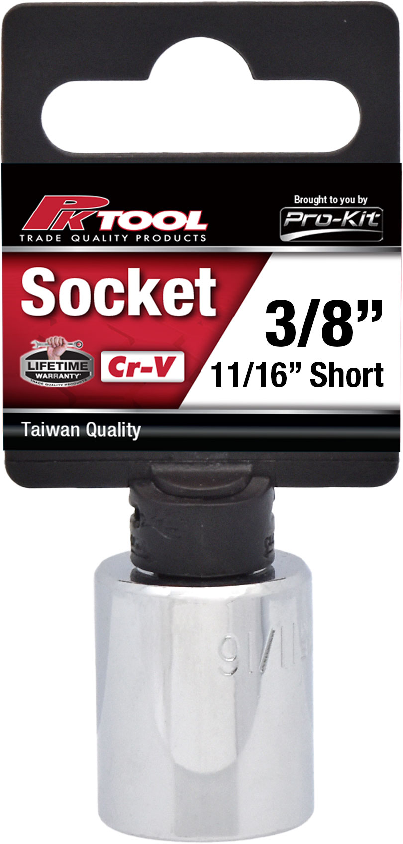 11/16” 6PT 3/8”  DRIVE SAE Cr-V REGULAR SOCKET
