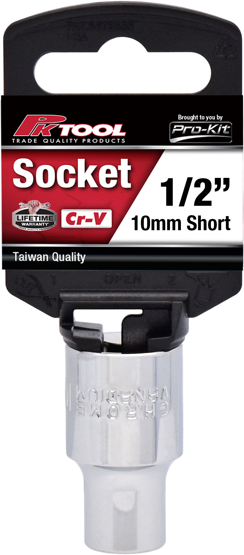 10mm 6PT 1/2” Dr Metric Regular Cr-V Socket