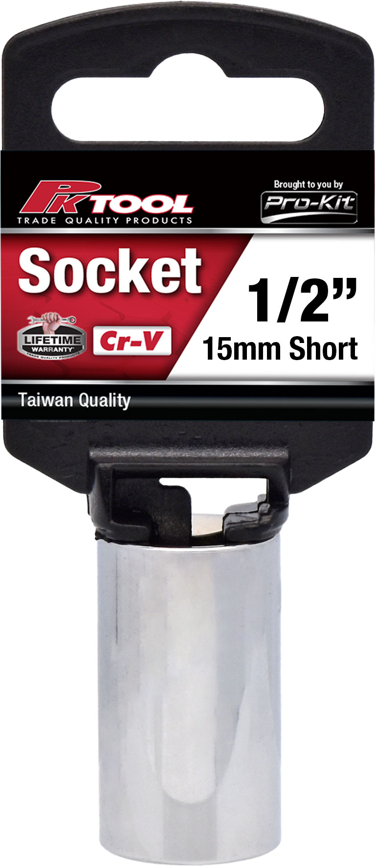 15mm 6PT 1/2” Dr Metric Regular Cr-V Socket