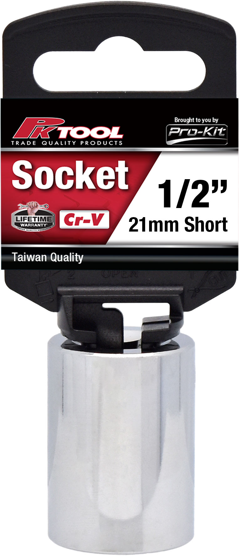 21mm 6PT 1/2” Dr Metric Regular Cr-V Socket