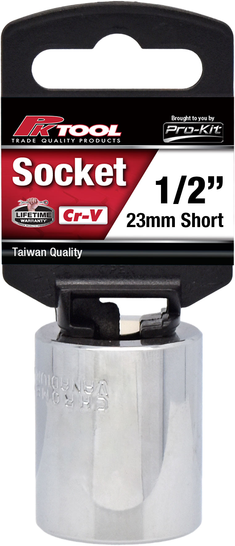 23mm 6PT 1/2” Dr Metric Regular Cr-V Socket