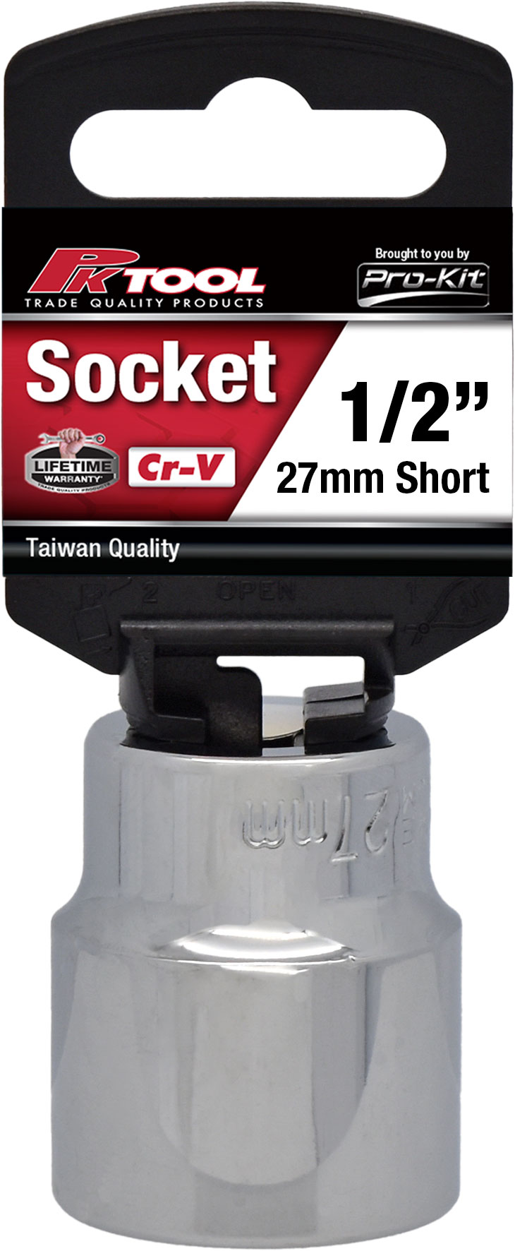 27mm 6PT 1/2” Dr Metric Regular Cr-V Socket