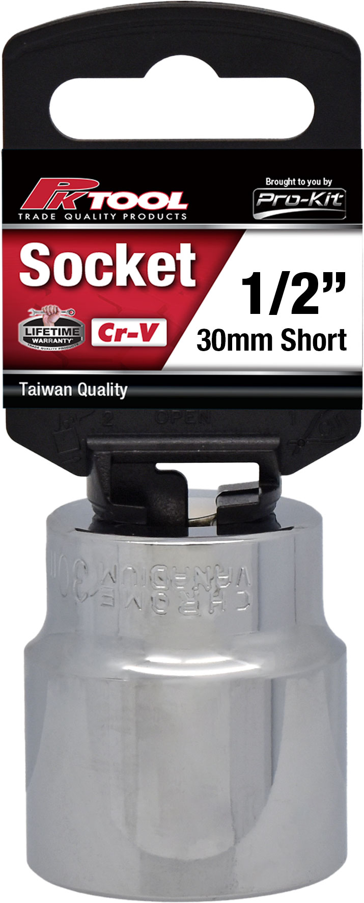 30mm 6PT 1/2” Dr Metric Regular Cr-V Socket