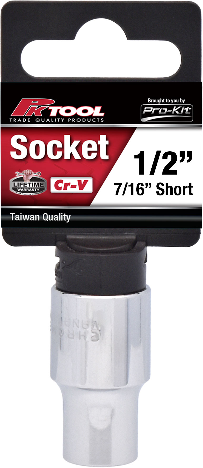 7/16” 6PT 1/2” DRIVE SAE Cr-V REGULAR SOCKET