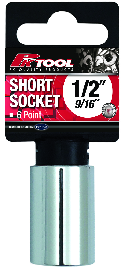 9/16” 6PT 1/2” DRIVE SAE Cr-V REGULAR SOCKET