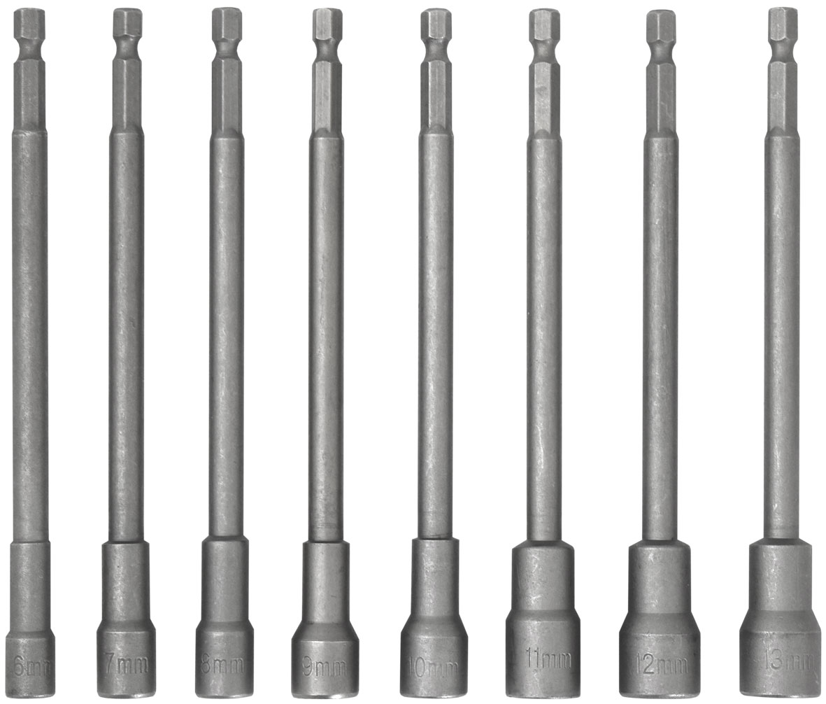 8pc 1/4” DR 150mm MAGNETIC SOCKET NUT DRIVER SET
