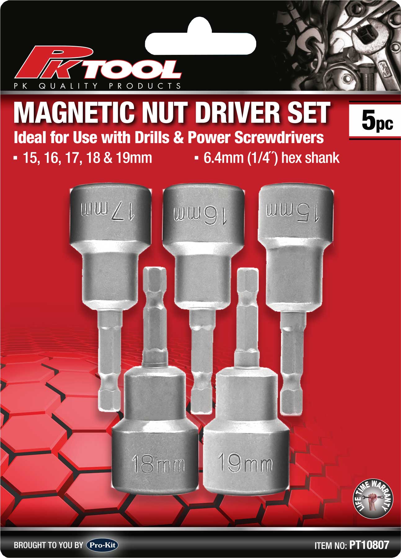 5pc Magnetic  1/4″ Dr Socket / Drill Nut Driver Set
