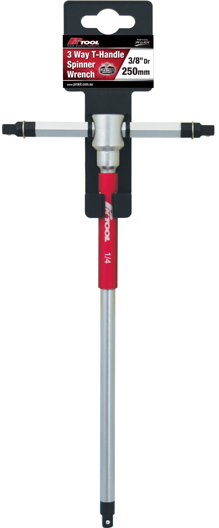 250mm 1/4” Dr 3 Way T-Handle Spinner Wrench