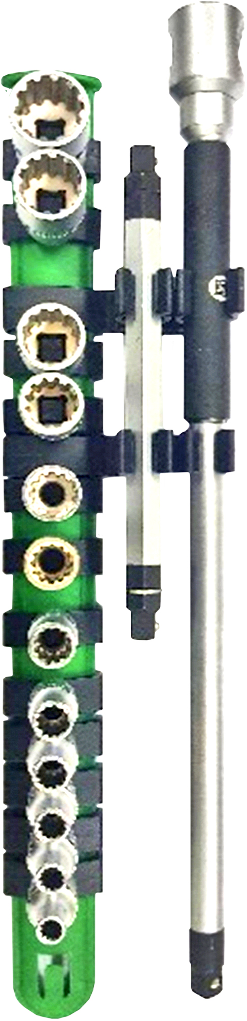 13pc 1/4”DR Cr-V SHORT TOOTH SOCKETS with 3-WAY T-HANDLE WRENCH SET