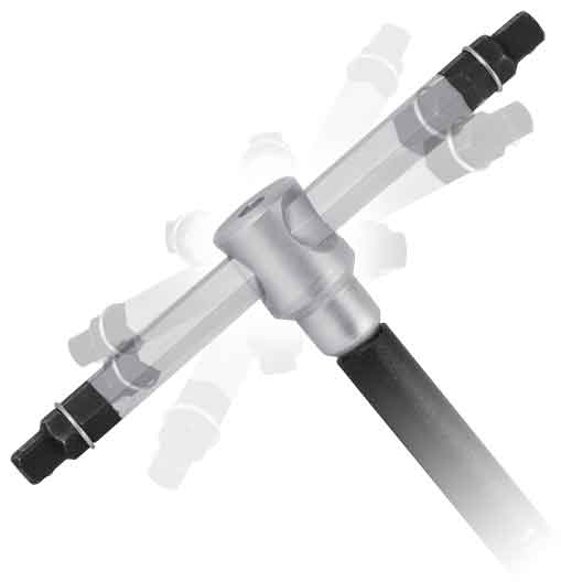 13pc 1/4”DR Cr-V SHORT TOOTH SOCKETS with 3-WAY T-HANDLE WRENCH SET