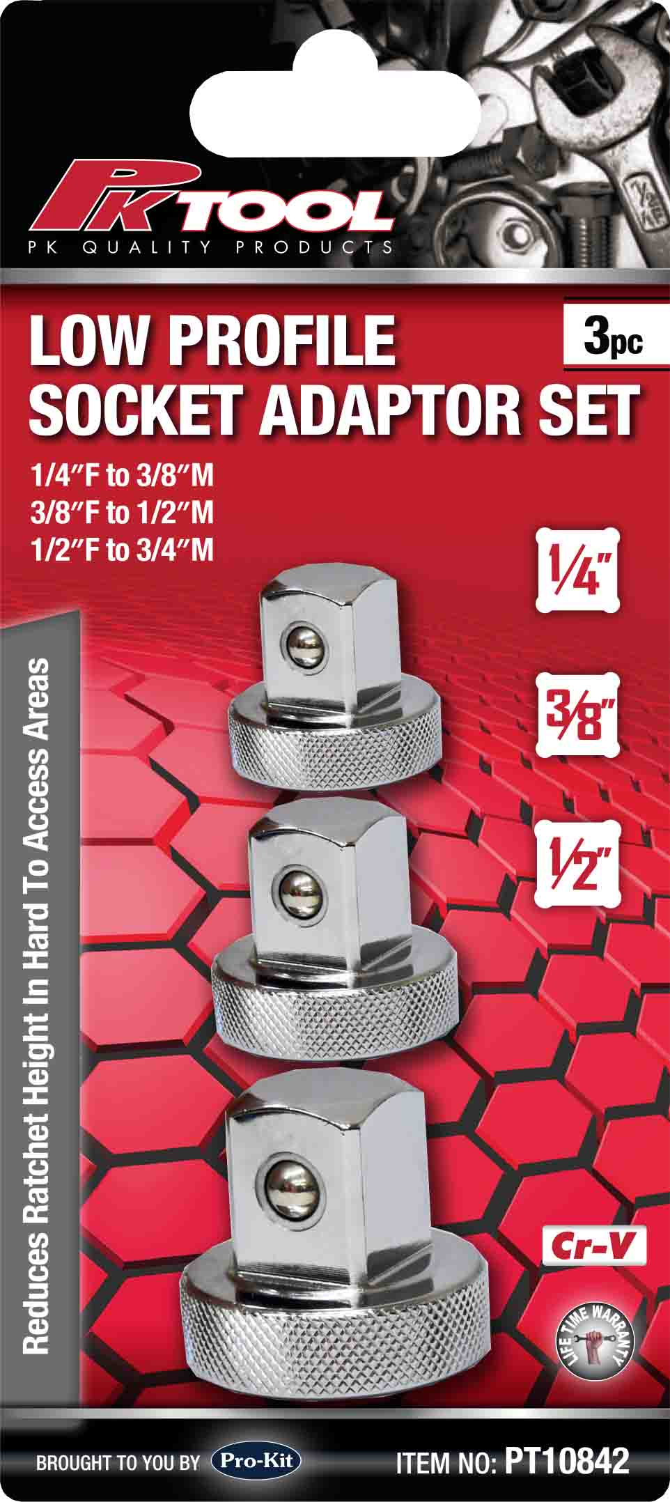 3pc Low Profile Socket Adaptor Set