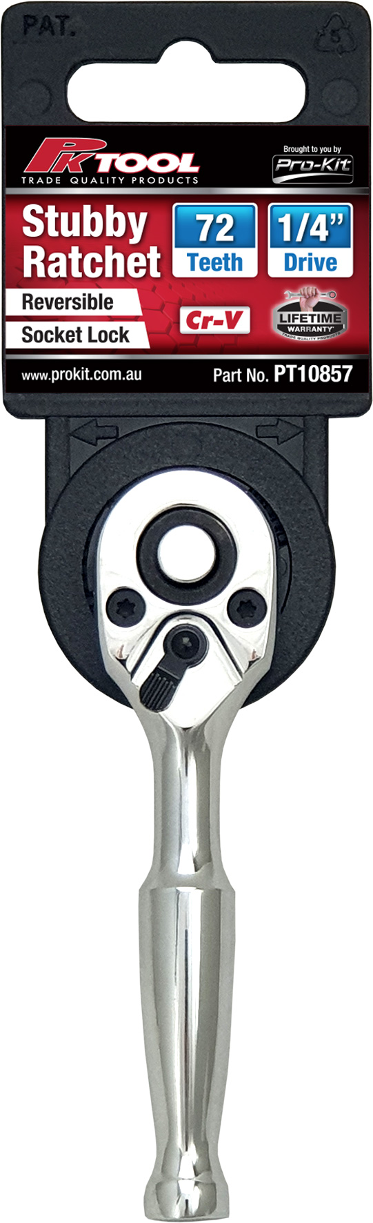 100mm 1/4” Dr Stubby Handle Ratchet