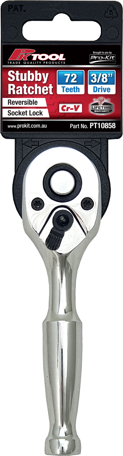120mm 3/8” Dr Stubby Handle Ratchet