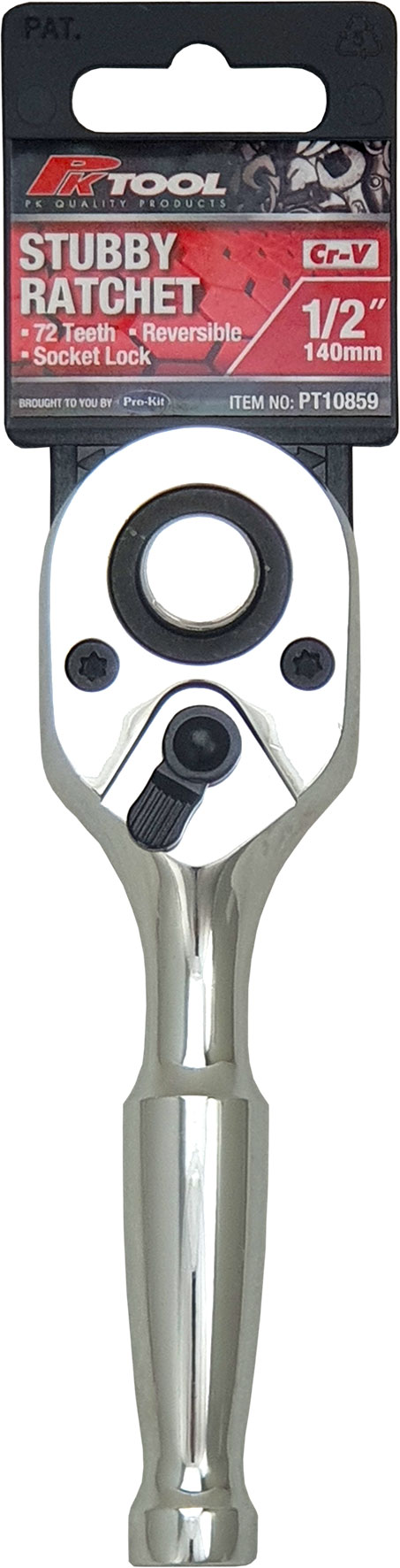 140mm 1/2” Dr  Stubby Handle Ratchet