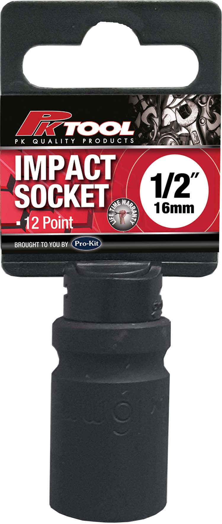 16mm 1/2” DRIVE 12PT METRIC Cr-V IMPACT SOCKET