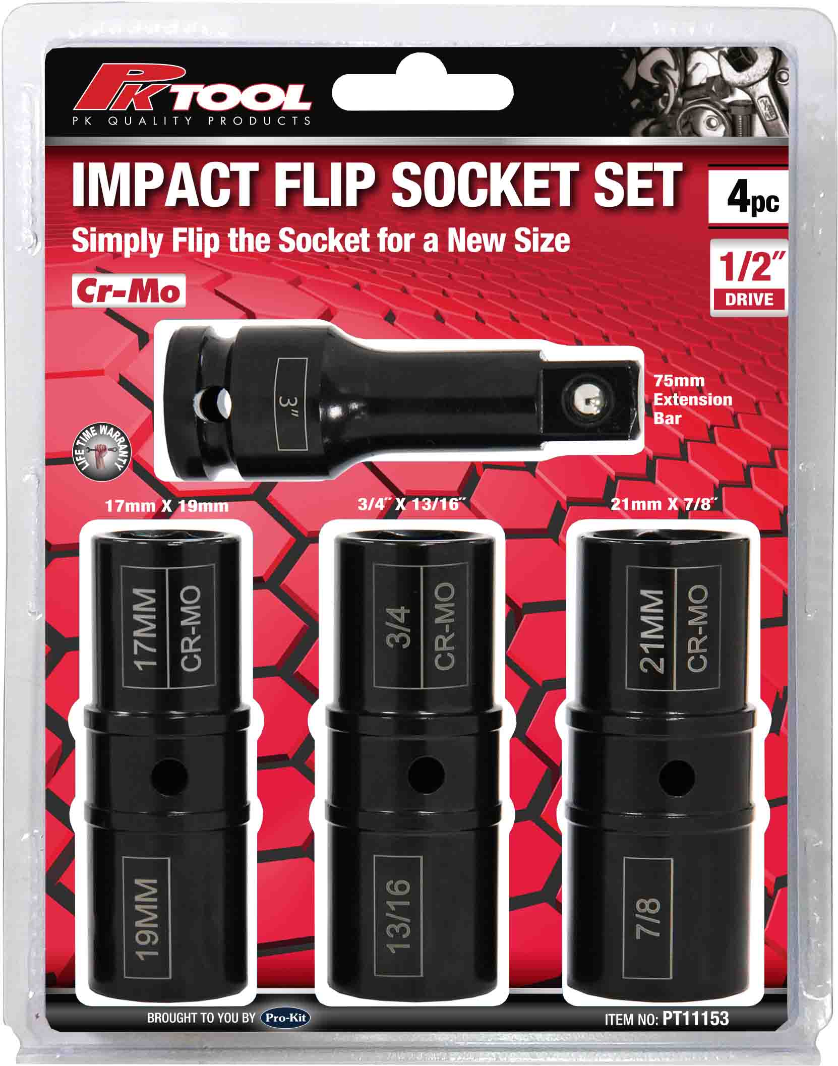 4pc 1/2” IMPACT FLIP SOCKET SET