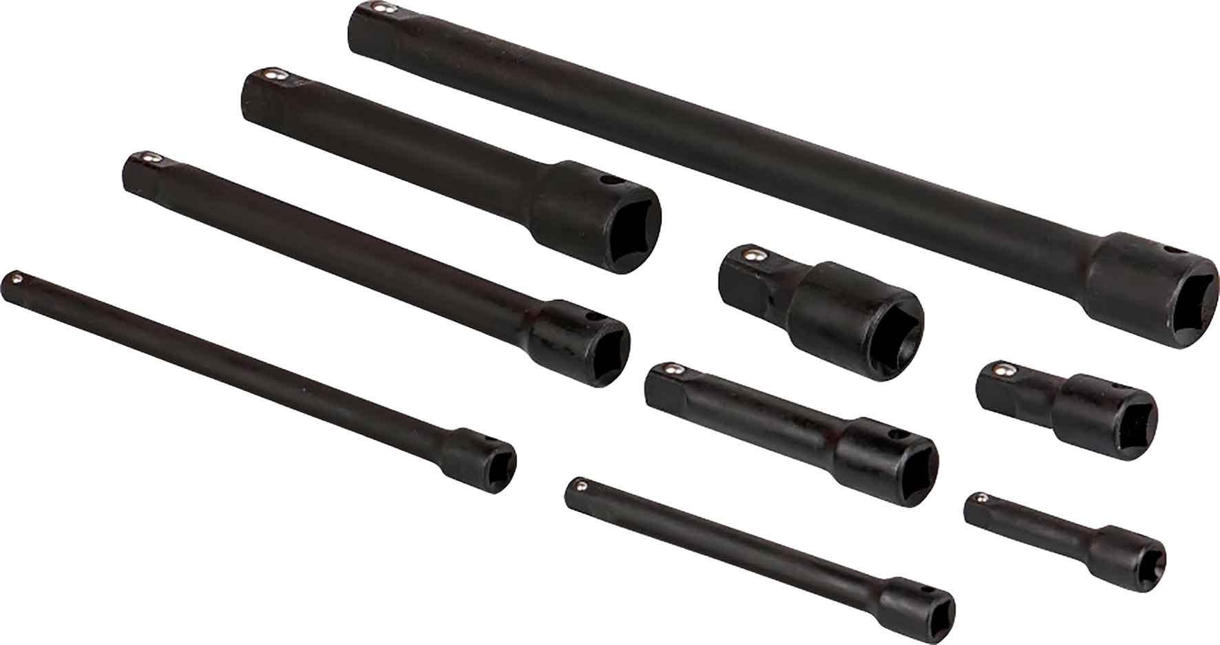 9pc 1/4″, 1/2″ & 3/8″ DR SOCKET EXTENSION SET