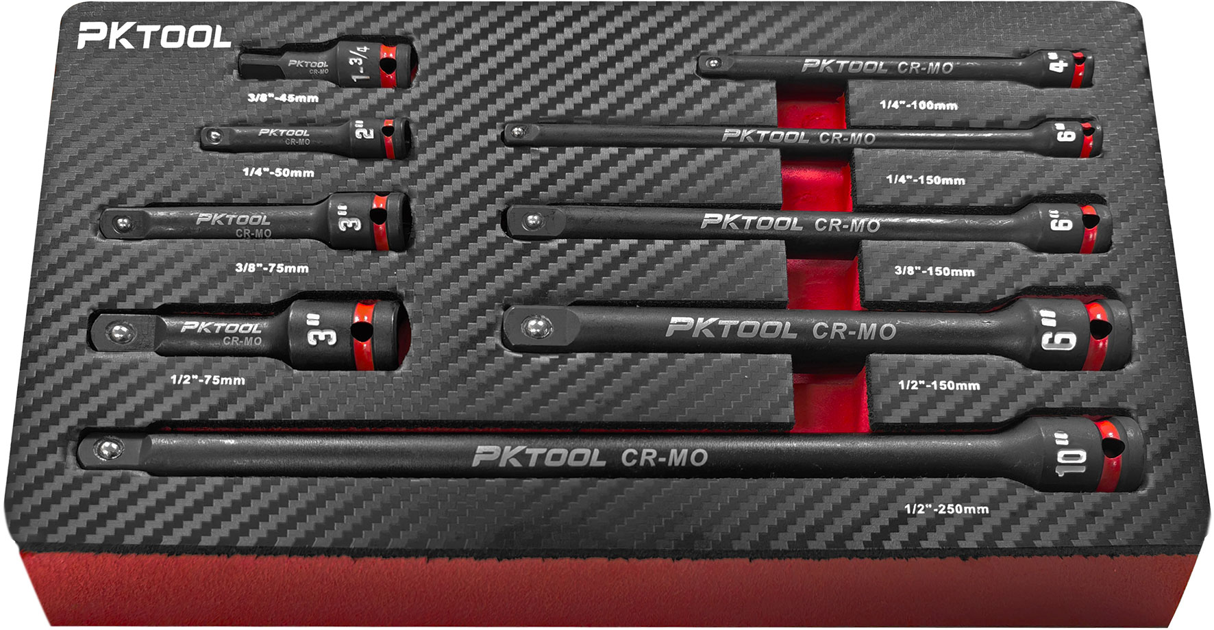 9pc 1/4″, 3/8″ & 1/2″ DrImpact Extension Bar Set