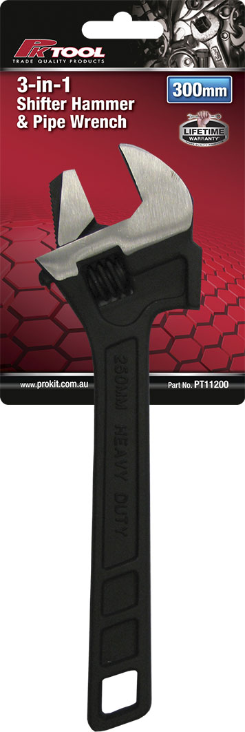 250mm (10”) MULTI USE SHIFTER with HAMMER HEAD & ROTATABLE JAW