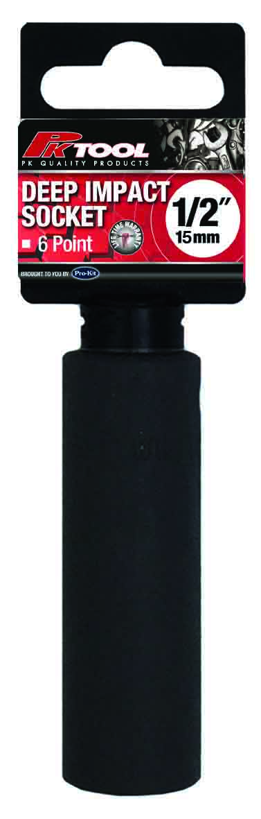 15mm 1/2” DRIVE 6PT METRIC Cr-V DEEP IMPACT SOCKET