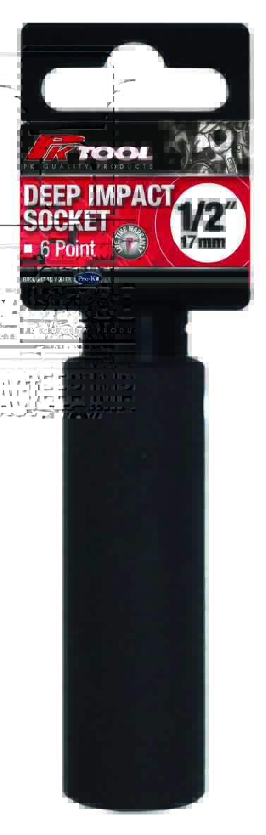 17mm 1/2” DRIVE 6PT METRIC Cr-V DEEP IMPACT SOCKET