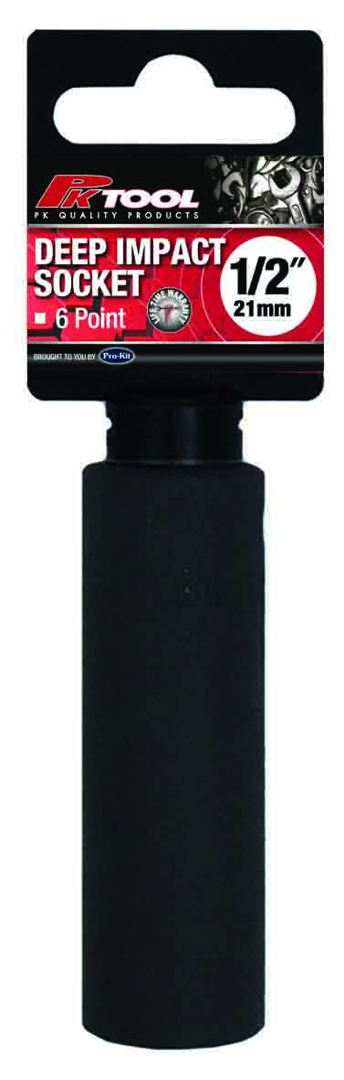 21mm 1/2” DRIVE 6PT METRIC Cr-V DEEP IMPACt SOCKET