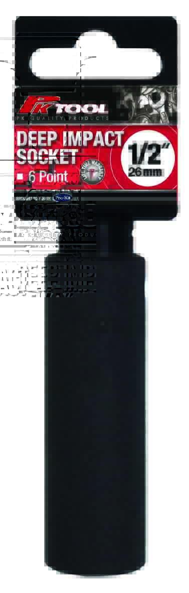26mm 1/2” DRIVE 6PT METRIC Cr-MO DEEP IMPACT SOCKET
