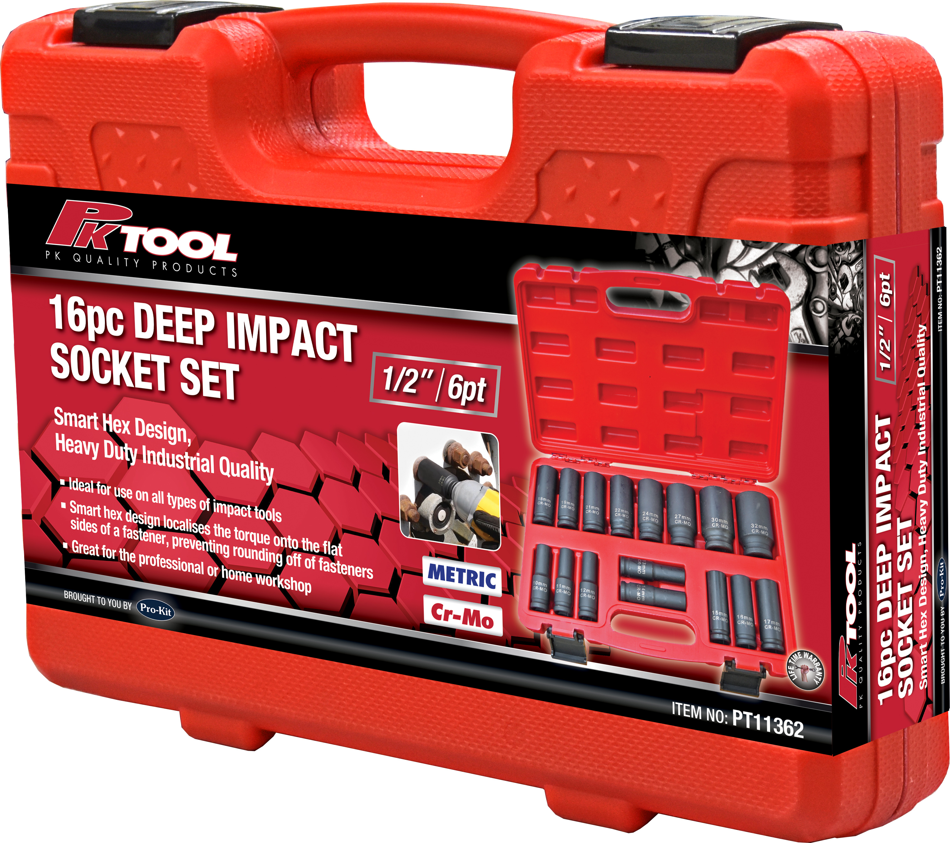 16pc DEEP IMPACT SOCKET SET