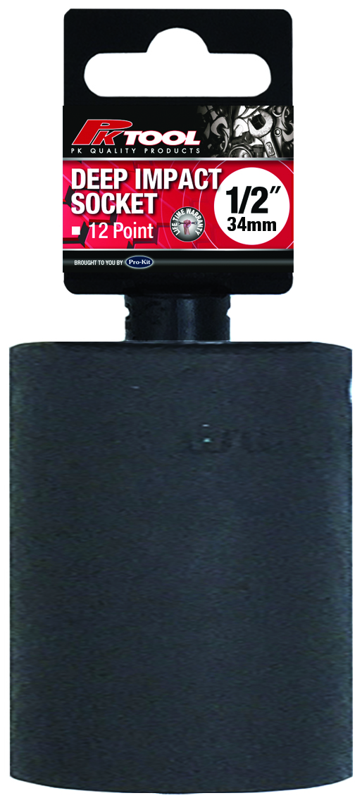 34mm 1/2” DRIVE 12PT METRIC Cr-Mo DEEP IMPACT SOCKET